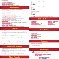 Zaxby S Menu Menu For Zaxby S Bowling Green Bowling Green