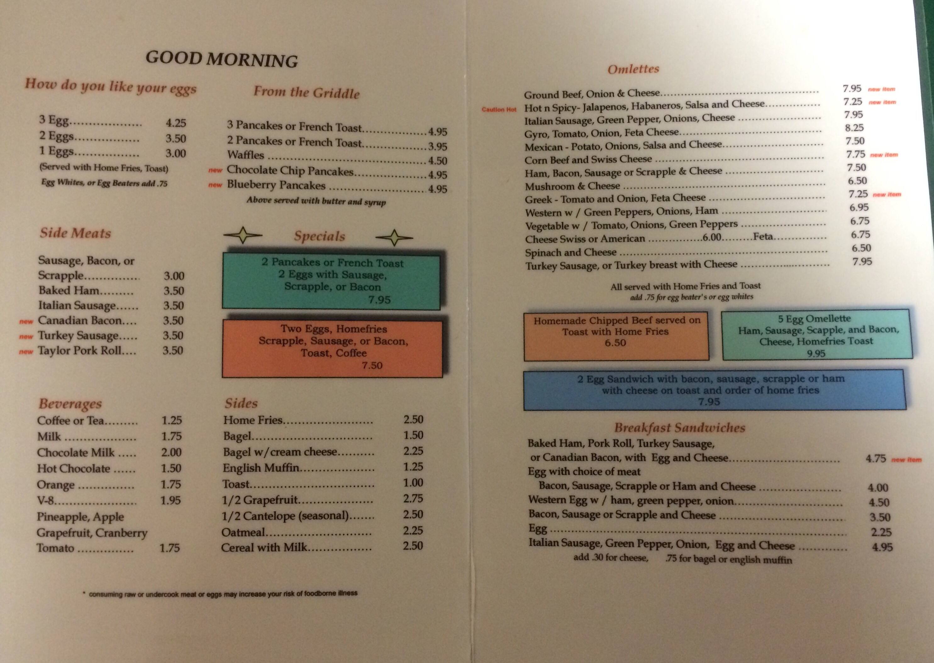 Kozy Korner Restaurant Menu, Menu untuk Kozy Korner Restaurant