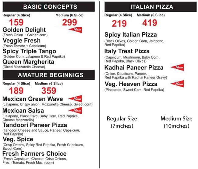 Menu of Pizza Vibes, Gaur City 2, Greater Noida