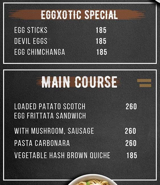 Eggxotic menu