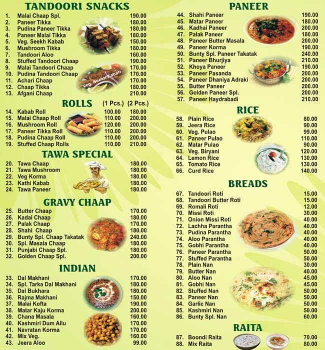 Bunty Chaap Tandoori Junction Menu - Zomato