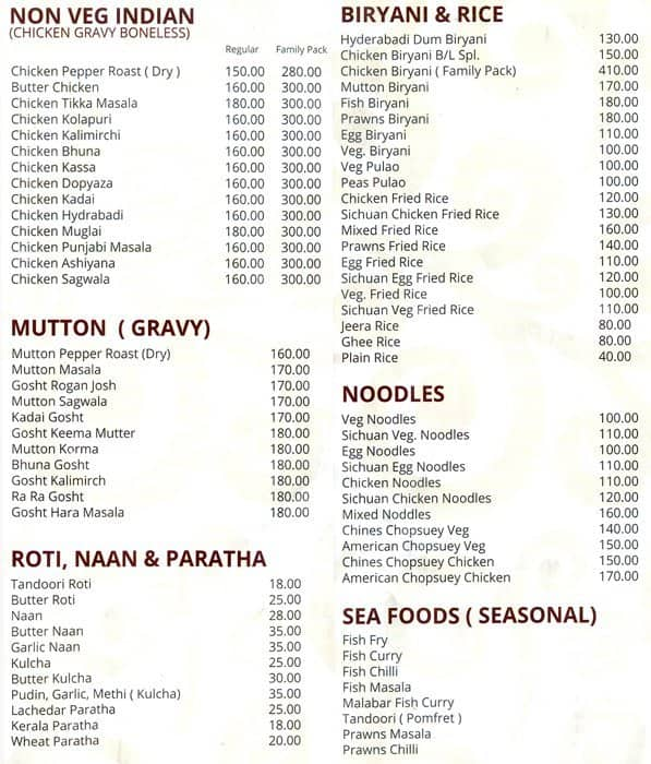 Menu at Kohinoor, Hsr, Bengaluru, 426, 27th Main Rd