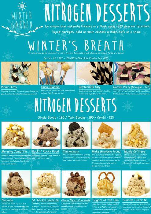 Winter Garden Desserts Menu Menu For Winter Garden Desserts