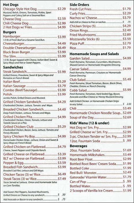 Slim's Menu, Menu for Slim's, Lincoln Square, Chicago - Urbanspoon/Zomato