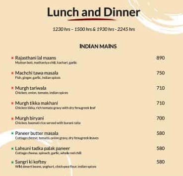 Menu of NOVA By Howard Johnson, Pratap Nagar, Udaipur