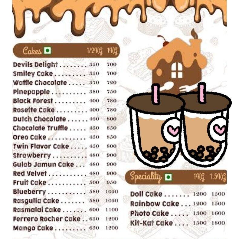 Menu of Shree Ji Cake Bakery And Confectionary, Amrapali Dream Valley