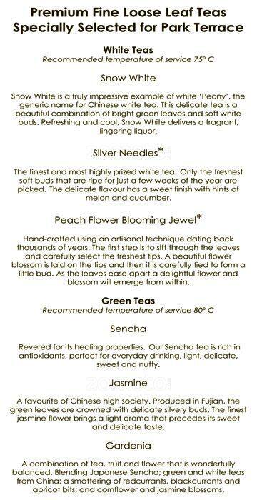Park Terrace Restaurant menu