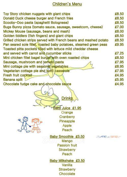 Park Terrace Restaurant menu