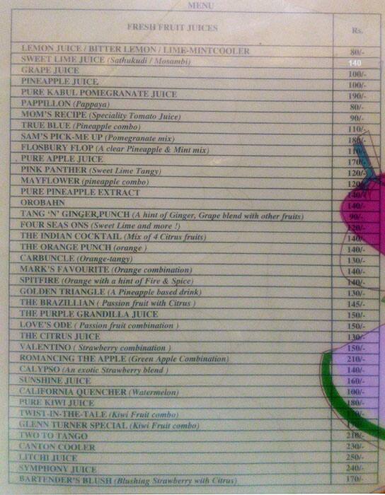Fruit Shop On Greams Road menu