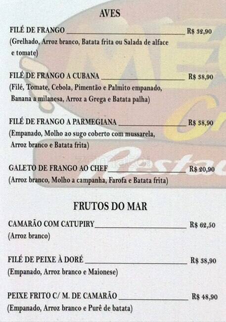 Mega Grill cardápio