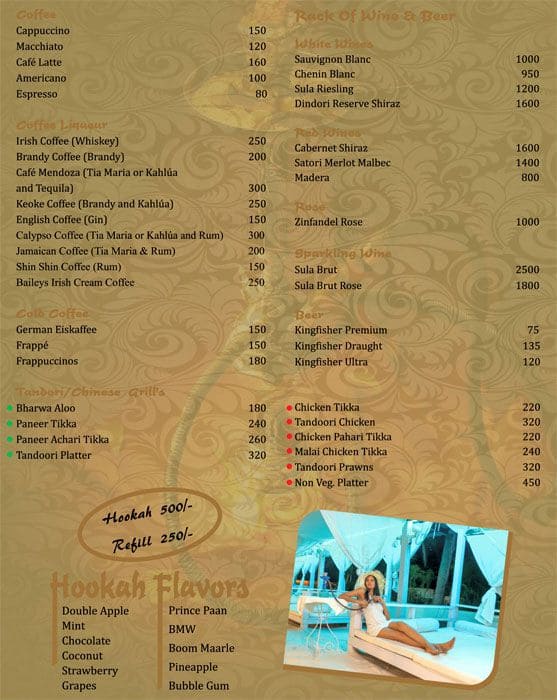 Hookah Lounge Menu, Menu for Hookah Lounge, Candolim, Goa Zomato