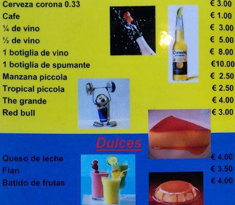 Menu di Bar Brenta 