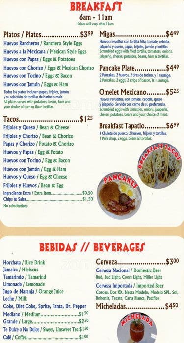 Taqueria La Tapatia Menu, Menu for Taqueria La Tapatia, Cedar Park ...