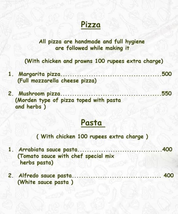 Menu of Jeera Olive, Palolem, Goa