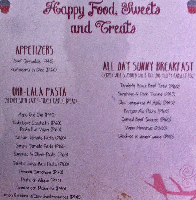 Menu at Felicity Patisserie restaurant, Quezon City