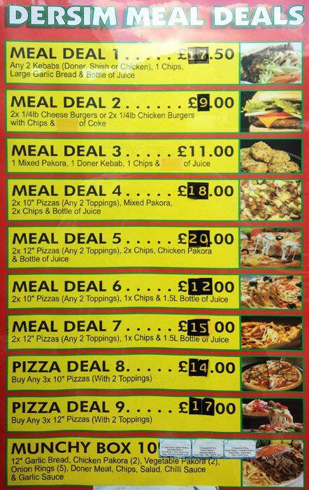 Dersim Kebab House menu