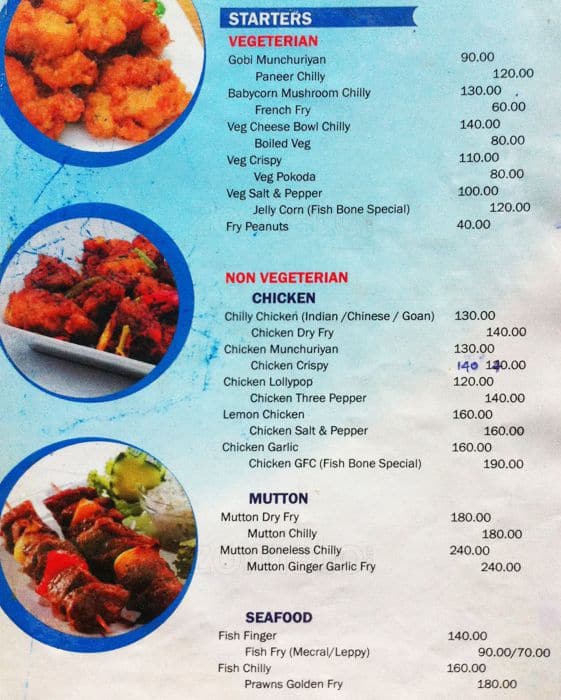 Fishbone Menu, Menu for Fishbone, Chicalim, Goa Zomato