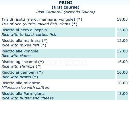 Menu di Locanda Cuoco di Bordo 