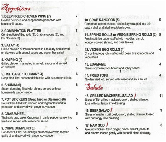 Dan Thai Menü, Dan Thai, Schaumburg, Chicago için Menü Urbanspoon/Zomato