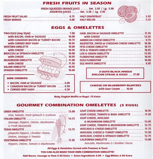 3 Guys Restaurant Menu,Menú para 3 Guys Restaurant, Upper East Side