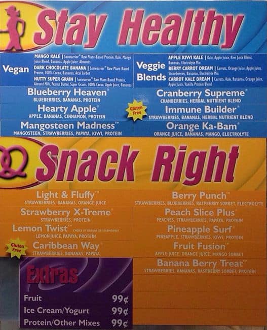 Smoothie King Menu, Menu for Smoothie King, Old City, Philadelphia