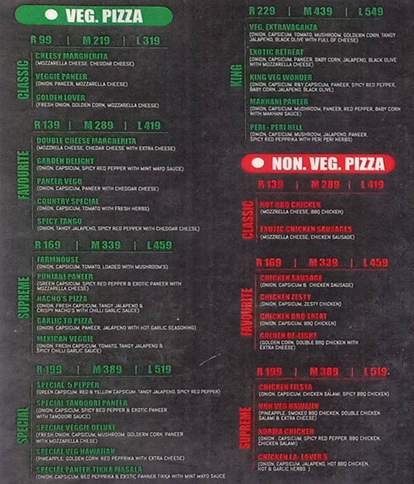 Menu at PIZZA PAN (ADARSH NAGAR), Delhi, B1