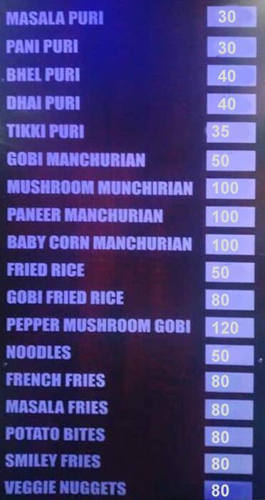 Menu of KCS Chats Corner, Rajarajeshwari Nagar, Bangalore