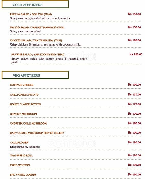 Chopstix Menu, Menu for Chopstix, Kakkanad, Kochi Zomato