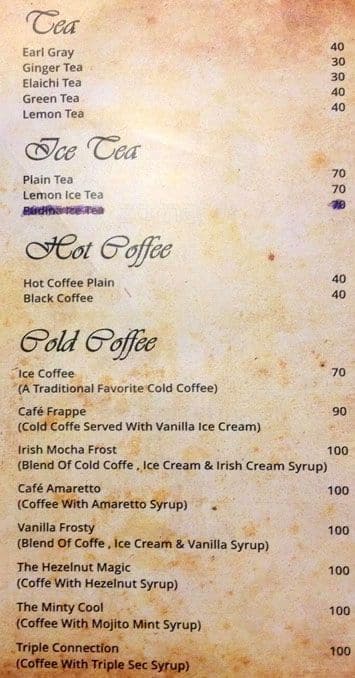 #Wood Cafe menu