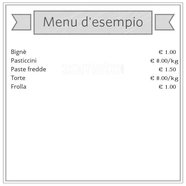 Menu di Pasticceria Benedetto Garbatella 