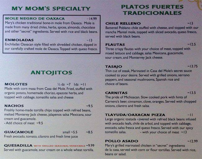 Menu at Agave Mexican Restaurant & Tequila Bar, Healdsburg