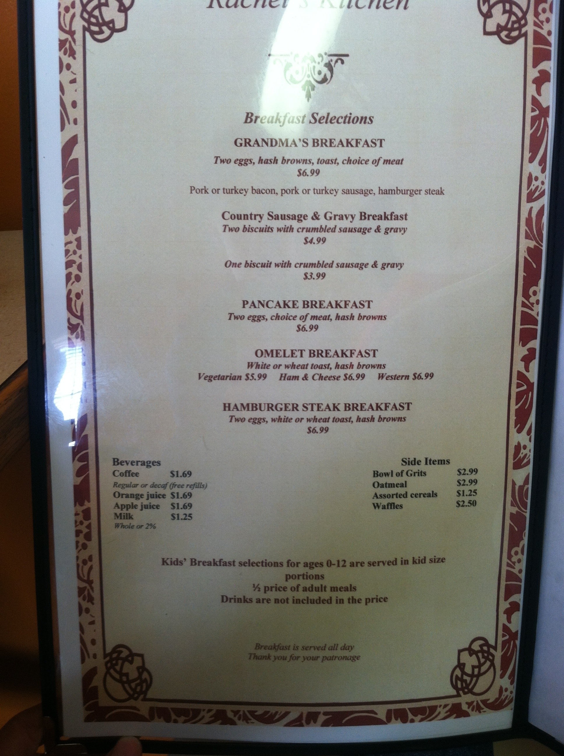 the restaurant information including the rachels kitchen menu items and prices may have been modified since the last website update - Rachels Kitchen Menu the restaurant information including the rachels kitchen menu items and prices may have been modified since the last website update - Rachels Kitchen Menu