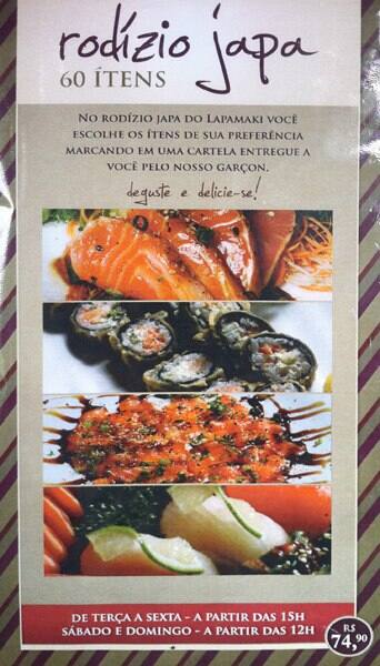 Lapamaki cardápio