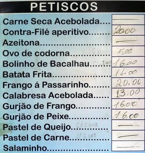 C. B. Primavera cardápio