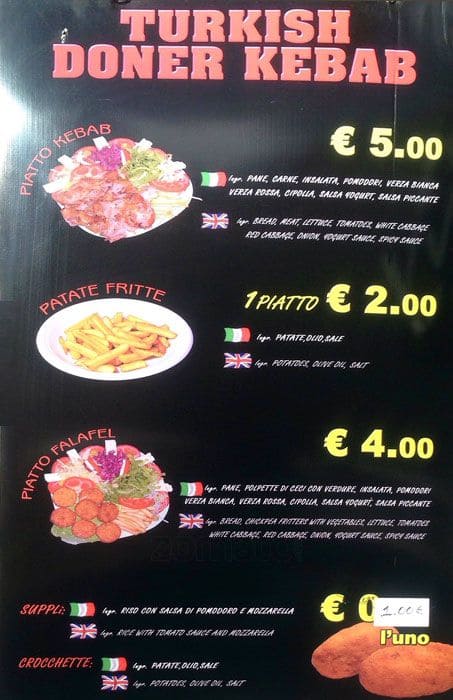 Menu di Turkish Kebab Pizza 