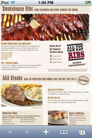 Montana’s BBQ & Bar menu