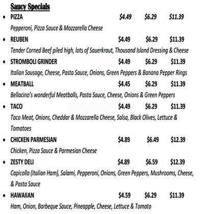 Menu at Bellacino's Pizza &amp; Grinders pizzeria, Nicholasville, 161 E ...