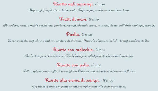 Menu di Il Pastarito Ristorante Pizzeria 