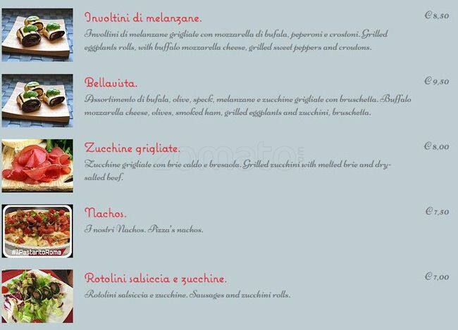 Menu di Il Pastarito Ristorante Pizzeria 