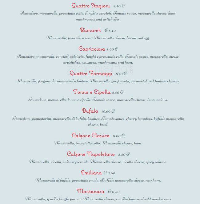 Menu di Il Pastarito Ristorante Pizzeria 