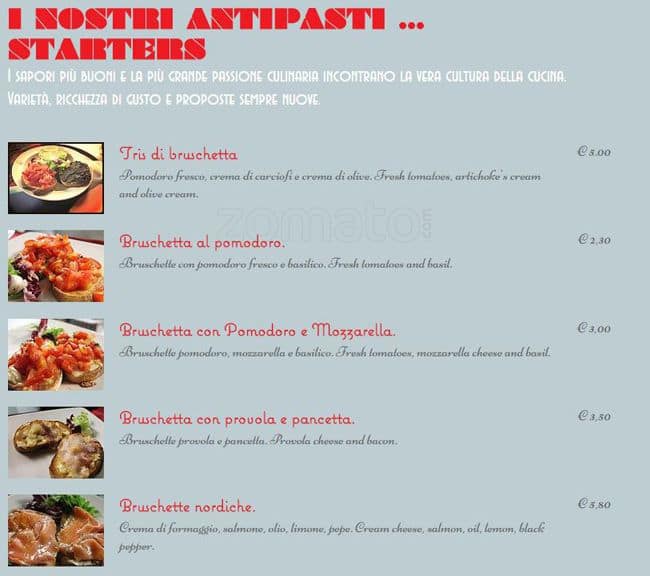 Menu di Il Pastarito Ristorante Pizzeria 