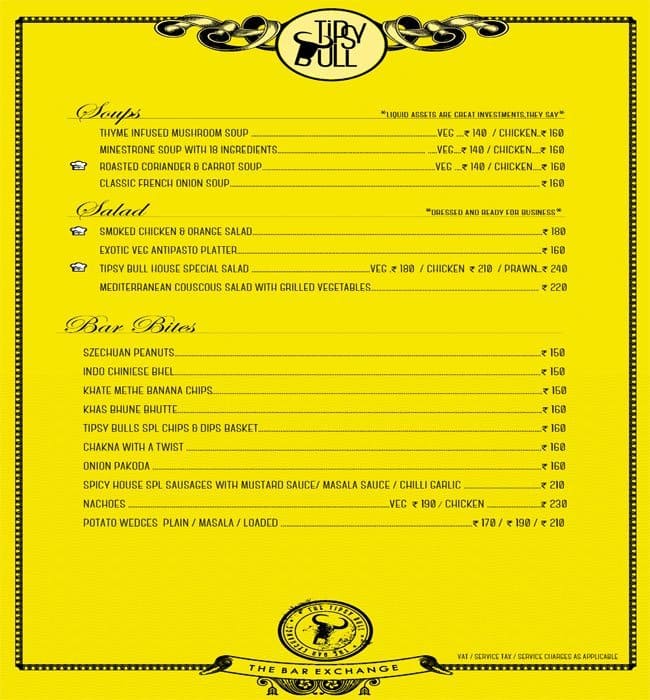 Tipsy Bull The Bar Exchange Menu Zomato