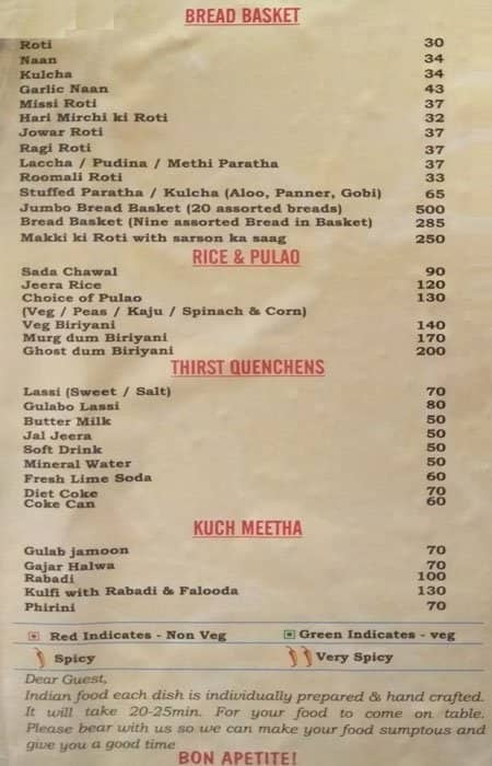 Menu at Tawa Tandoor Tadka, Bengaluru, 4H7H+MHF