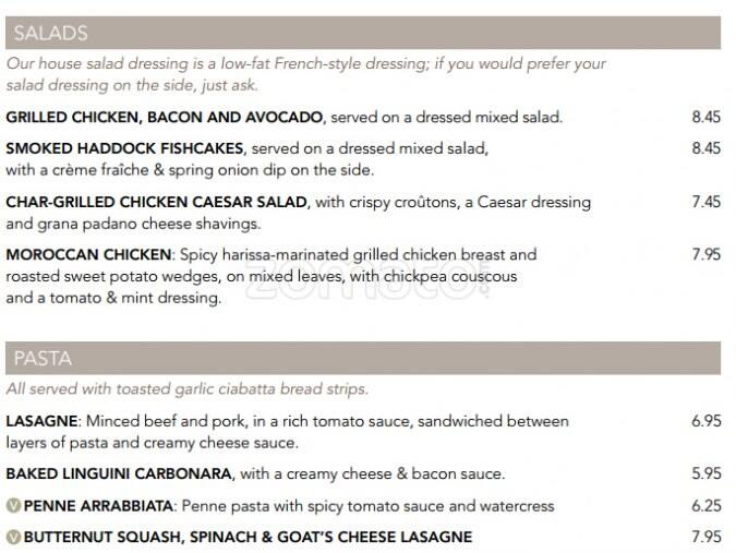 Bar 10 menu