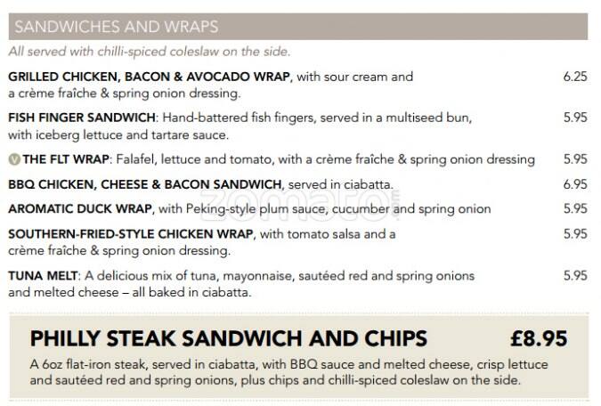 Bar 10 menu