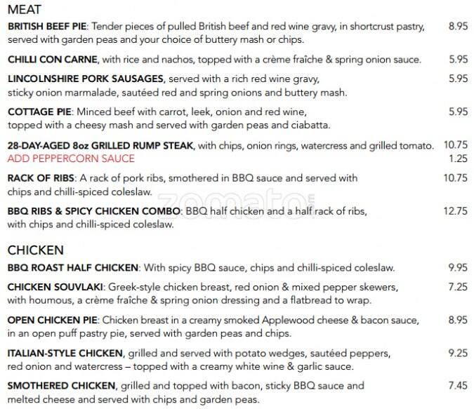 Bar 10 menu