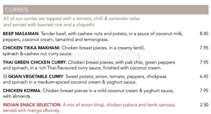 Bar 10 menu