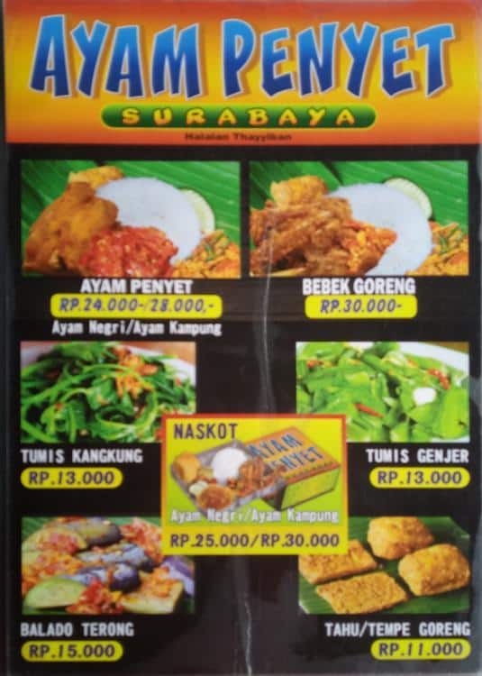  Ayam  Penyet  Surabaya Menu Menu untuk Ayam  Penyet  Surabaya 
