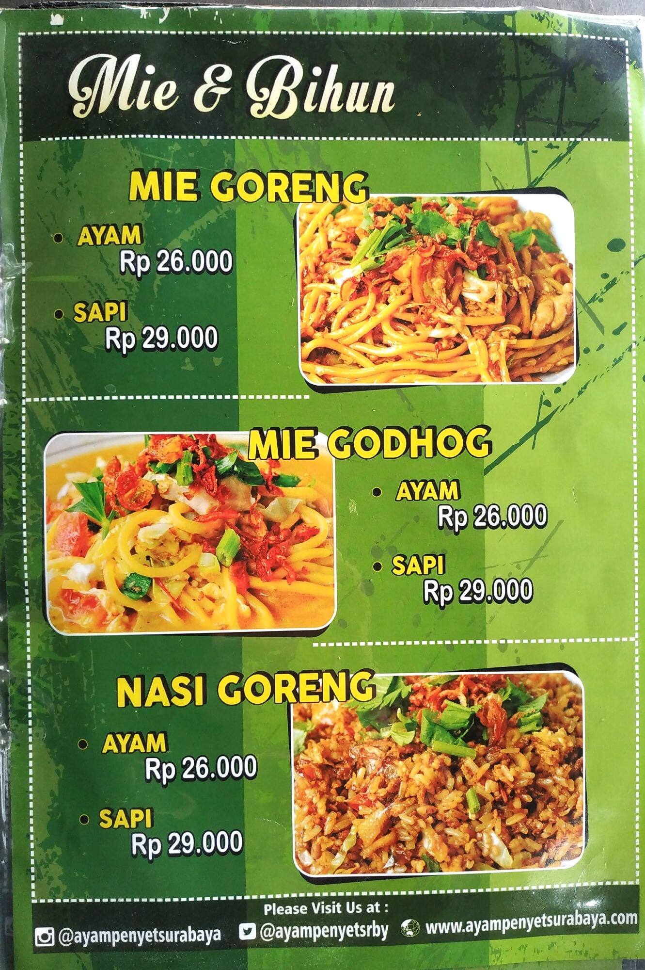 Ayam Penyet Surabaya Dan Mie Jogja Pak Karso Menu Zomato