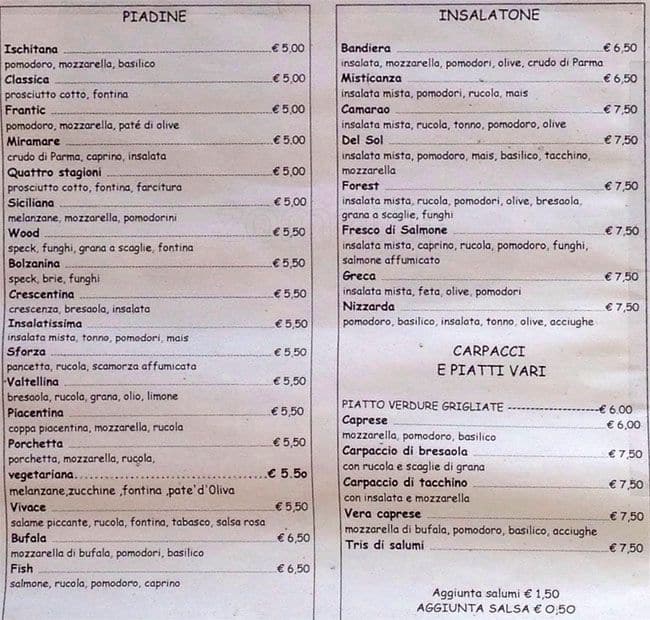 Menu di Caffetteria Il Gusto del Caffè 